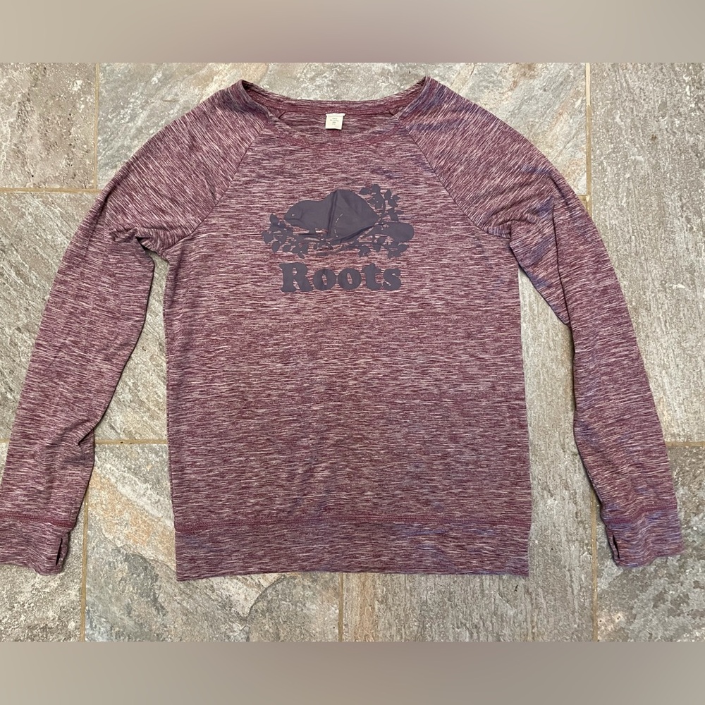 Roots Maroon Heathered Crewneck